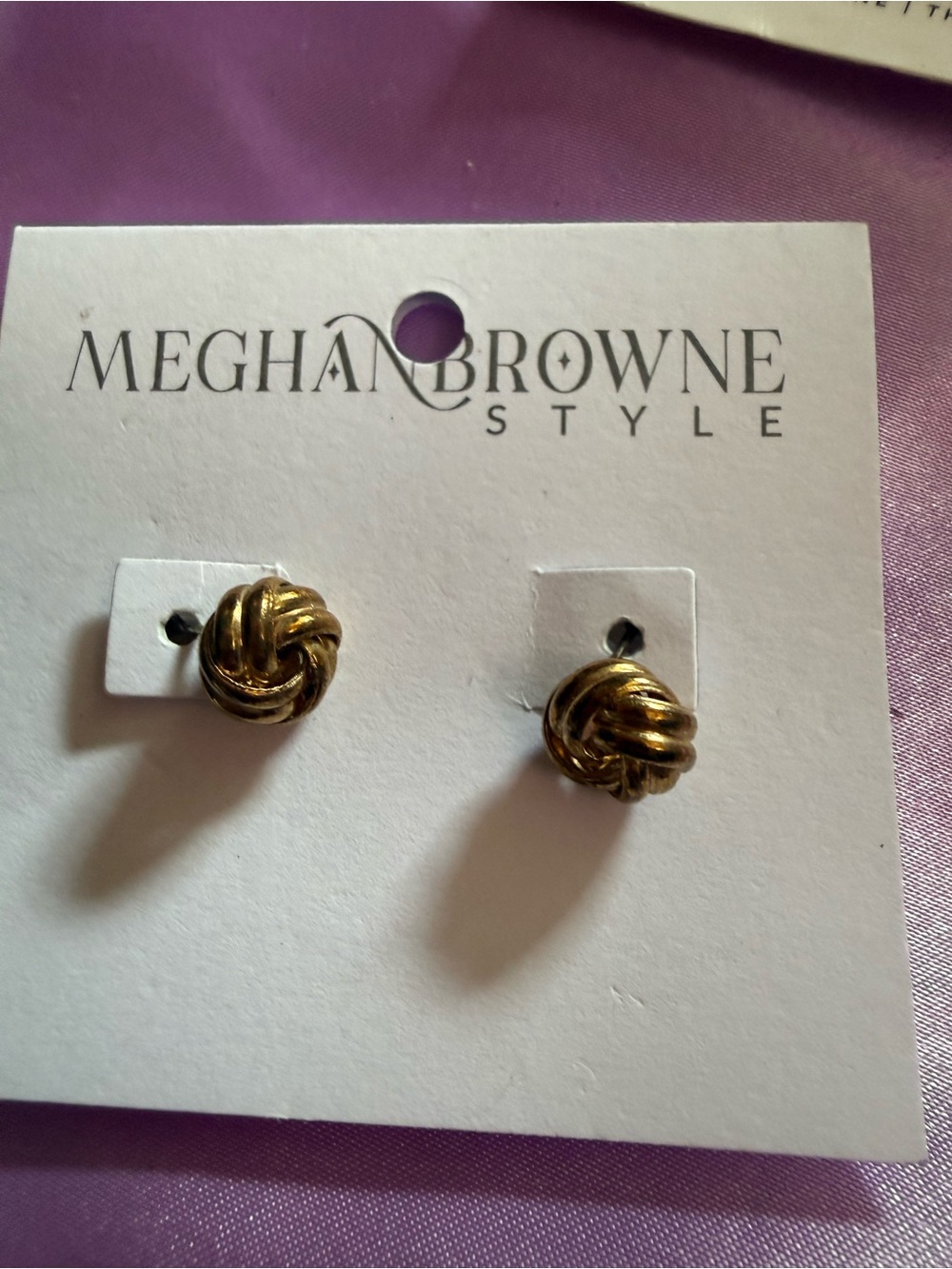 Meghan Browne Style Gold Knot Stud Earrings